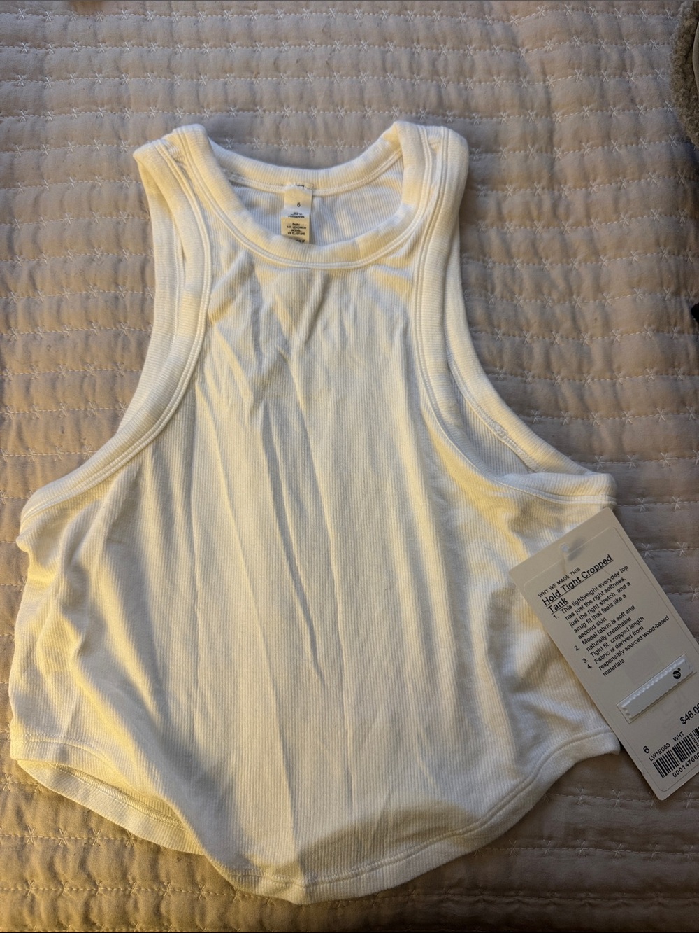 Brand new cropped lululemon tank